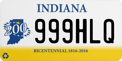 IN license plate 999HLQ