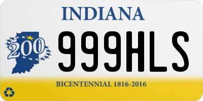 IN license plate 999HLS