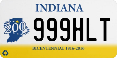 IN license plate 999HLT