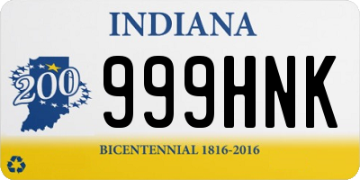 IN license plate 999HNK