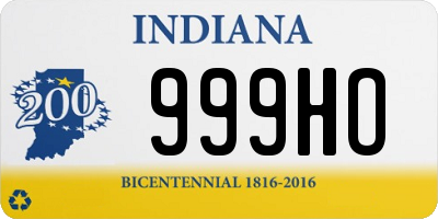 IN license plate 999HO