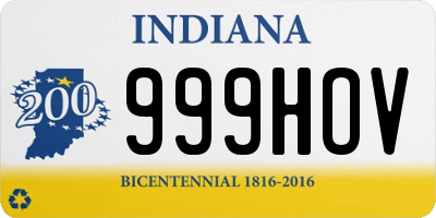 IN license plate 999HOV