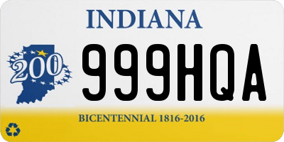 IN license plate 999HQA