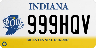 IN license plate 999HQV