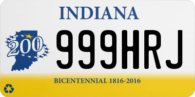 IN license plate 999HRJ