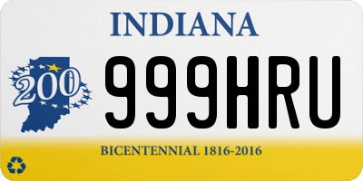 IN license plate 999HRU