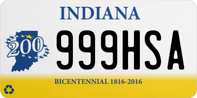 IN license plate 999HSA