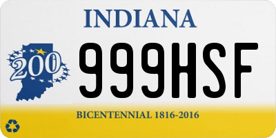 IN license plate 999HSF