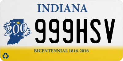 IN license plate 999HSV