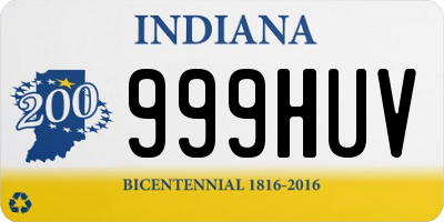 IN license plate 999HUV