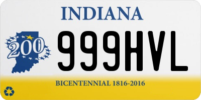 IN license plate 999HVL