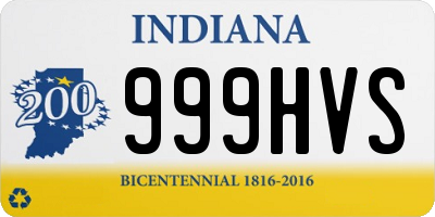 IN license plate 999HVS