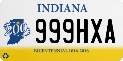 IN license plate 999HXA