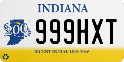 IN license plate 999HXT