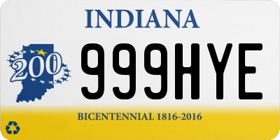 IN license plate 999HYE