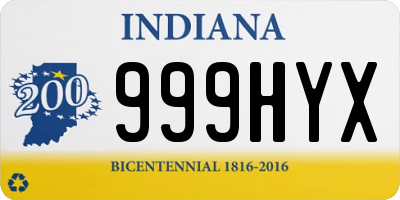 IN license plate 999HYX