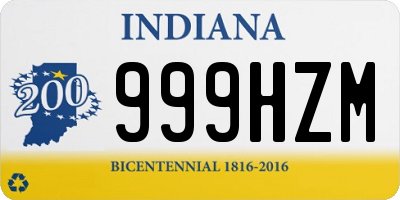 IN license plate 999HZM