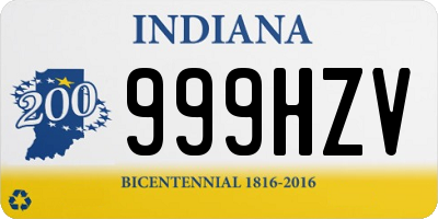 IN license plate 999HZV