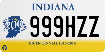 IN license plate 999HZZ