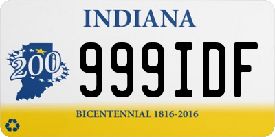 IN license plate 999IDF