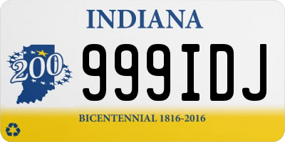 IN license plate 999IDJ