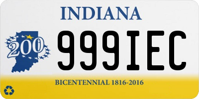 IN license plate 999IEC