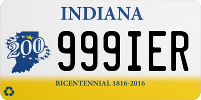 IN license plate 999IER