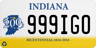 IN license plate 999IGO