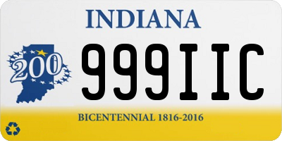 IN license plate 999IIC