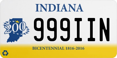 IN license plate 999IIN