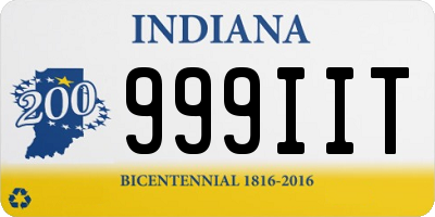 IN license plate 999IIT