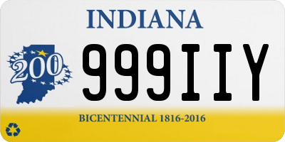 IN license plate 999IIY