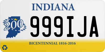 IN license plate 999IJA