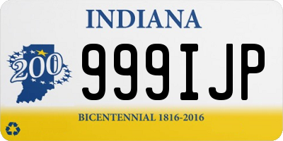 IN license plate 999IJP