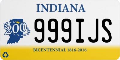 IN license plate 999IJS