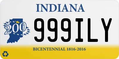 IN license plate 999ILY