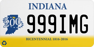 IN license plate 999IMG