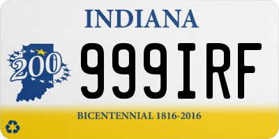 IN license plate 999IRF
