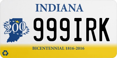 IN license plate 999IRK