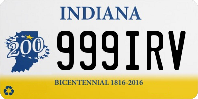 IN license plate 999IRV