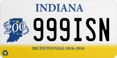 IN license plate 999ISN