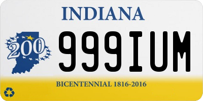 IN license plate 999IUM