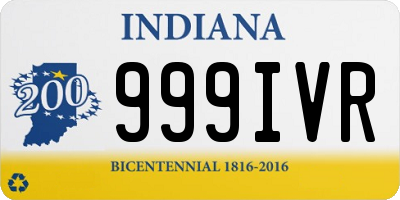 IN license plate 999IVR