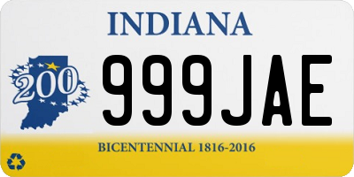 IN license plate 999JAE