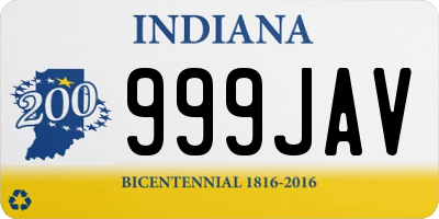 IN license plate 999JAV