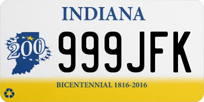 IN license plate 999JFK