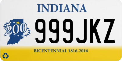 IN license plate 999JKZ