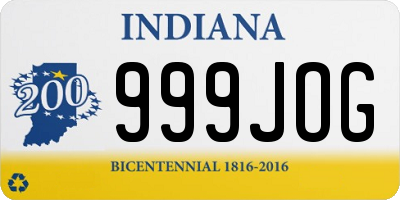 IN license plate 999JOG