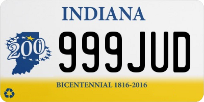 IN license plate 999JUD