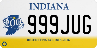 IN license plate 999JUG